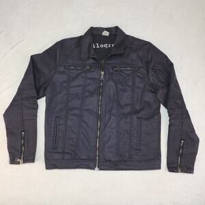 Cyberpunk Bikercore Black Jacket Mens XL Alternative Techwear Industrial Zippers